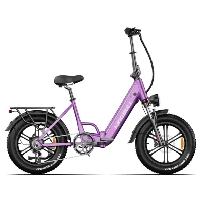 Zložljivo električno kolo KINGBULL Literider 2.0, 20×4.0 debelo kolo, hidravlične zavore, vijolično