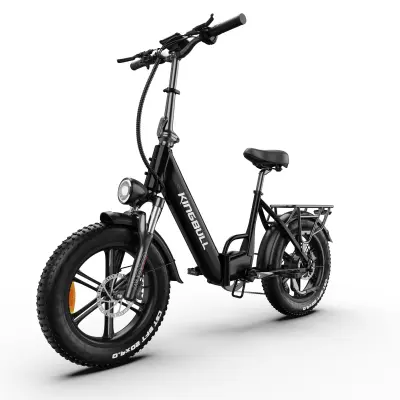 Zložljivo električno kolo KINGBULL Literider 2.0, 20×4.0 debelo kolo, hidravlične zavore, črna
