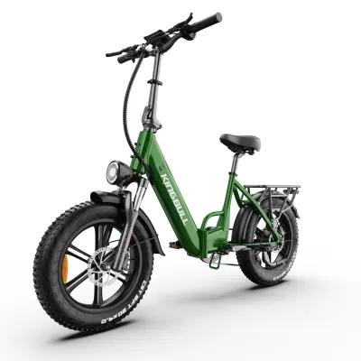 Zložljivo električno kolo KINGBULL Literider 2.0, 20×4.0 debelo kolo, hidravlične zavore, zeleno