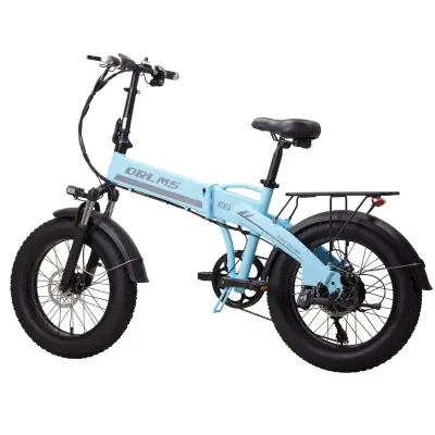 ORLMS S9F zložljivo električno kolo, 20" fat bike, baterija 48V 13Ah, modra