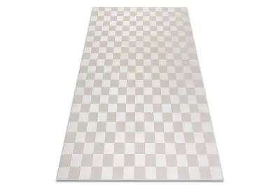 Preproga AURA EB112 kremna - Šahovnica, strukturna, moderna 200x290 cm
