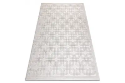 Preproga AURA J2556A krem / svetlo siva - Geometrijska, strukturna, moderna 240x330 cm