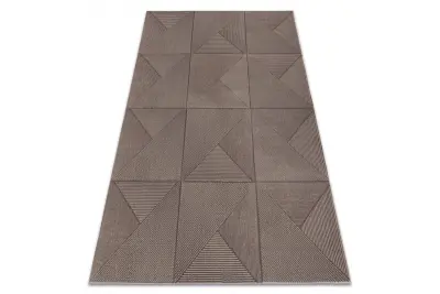 Preproga AURA J2624A bež / temno bež vision - Geometrijska, strukturna, moderna 80x150 cm