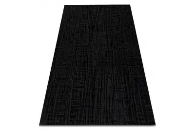 Preproga AURA J2557A črna / antracit - Linije, strukturna, moderna 120x170 cm