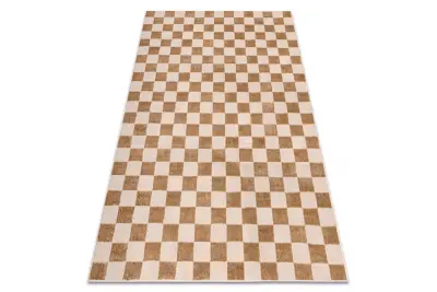 Preproga AURA EB112 bež - Šahovnica, strukturna, moderna 200x290 cm