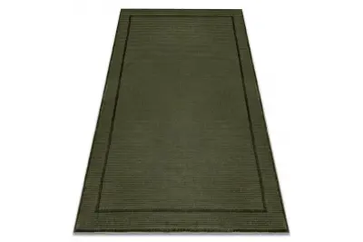 Preproga AURA J2659A zelena - Okvir, linije strukturna, moderna 180x270 cm