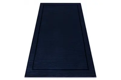Preproga AURA J2659A temno modra - Okvir, linije strukturna, moderna 160x220 cm