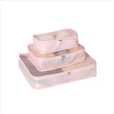 Potovalne pakirne kocke 3-delni komplet - lahke, zračne in pralne Pink