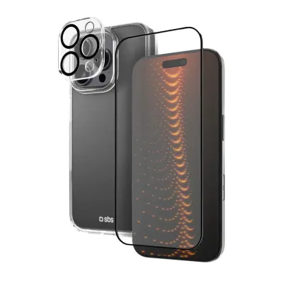 KOMPLET OVITKA IN ZAŠČITNEGA STEKLA SBS ZA IPHONE 16 PRO S TEHNOLOGIJO D3O