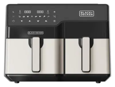 Cvrtnik z nizko vsebnostjo maščob BLACK & DECKER BXAF9000E črne barve