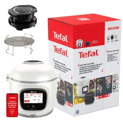 Večnamenski kuhalnik TEFAL Cook4me Touch Pro CY94X1F1 s pokrovom za pečenje Extra Crisp in funkcijo AirFryer (Wi-Fi)