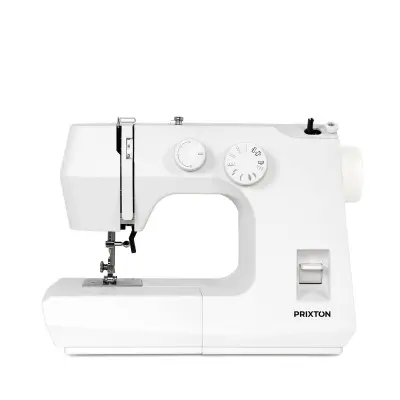 PRIXTON Šivalni Stroj P145, Primeren za Kavbojke, Izdelava Gumbnic v 4 Korakih, Nastavljiva Dolžina Šiva, Motor 50W in Kovinska Konstrukcija