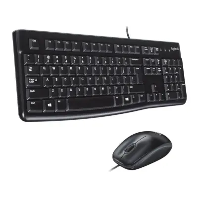 CONJUNTO DE TECLADO E MOUSE COM FIO LOGITECH MK120 PARA PC DESKTOP, LAYOUT AMERICANO.