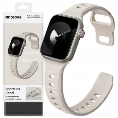 INNOSTYLE SILIKONSKI PASČEK ZA PAMETNO URO 42 44 45 46 49 MM BEŽ