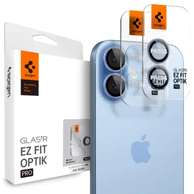 SPIGEN ZAŠČITNO OVITLO ZA KAMERO ZA IPHONE 16 16 PLUS 17 GLASS.TR EZ FIT, 2 KOMADA ZAŠČITNIH OVITKOV