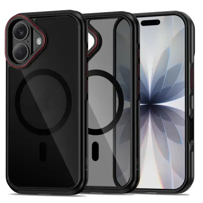OVITEK TECH-PROTECT MAGHYBRID ZA IPHONE 17 MAGNETNI OVITEK ZA MAGSAFE ČRNE OBLIKE