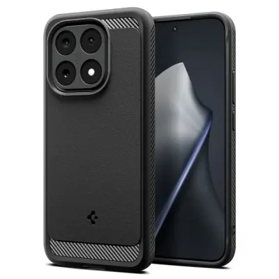 OVITEK SPIGEN RUGGED ARMOR ZA XIAOMI 15T MAT ČRNEGA OBLIKOVALCA, VISOKE KAKOVOSTI