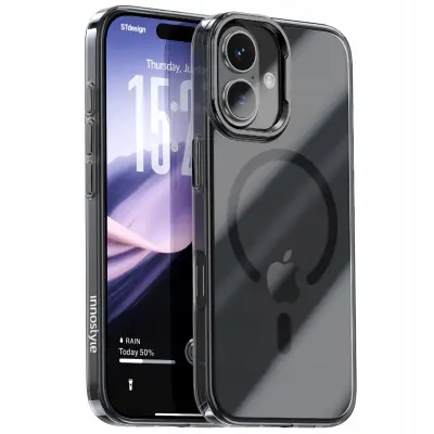 INNOSTYLE MAGNETNI OVITEK OJAČAN ZA MAGSAFE IPHONE 17 ČRNEGA OBLIKOVALCA