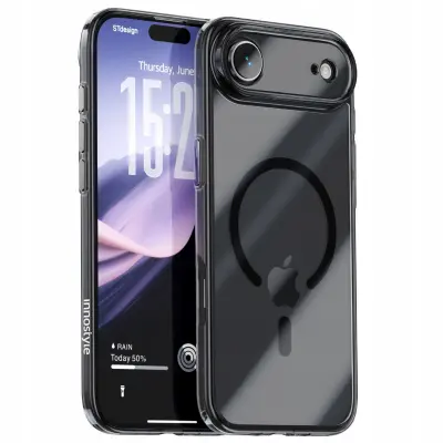 INNOSTYLE MAGNETNI OVITEK OJAČAN ZA MAGSAFE IPHONE 17 AIR ČRNEGA OBLIKOVALCA