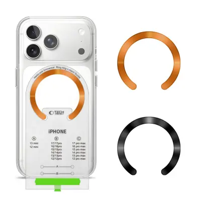 TECH-PROTECT MMP-210 MAGNETNI OBROČ ZA MAGSAFE APPLE ČRN KOZMIČNO ORANŽEN