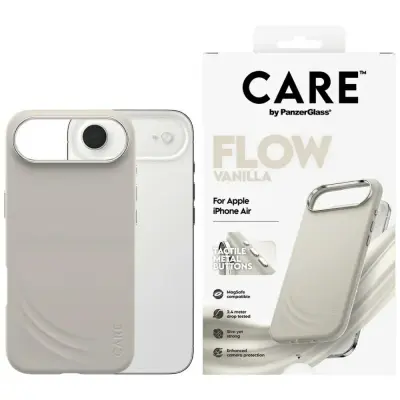 OVITEK PANZERGLASS FLOW MAGSAFE ZA IPHONE, ZAŠČITNI OVITEK PRED ZRAKOM, BEŽ