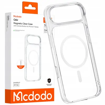 MCDODO MAGNETNI PROZORNI OVITEK Z OJAČANJEM ZA IPHONE 17 AIR Z MAGSAFE