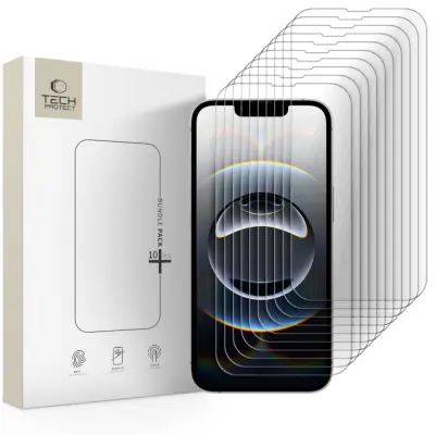 TECH-PROTECT KALJENO STEKLO, PAKET 10 KOSOV ZA IPHONE 13, 13 PRO, 14, 16E IN 17E