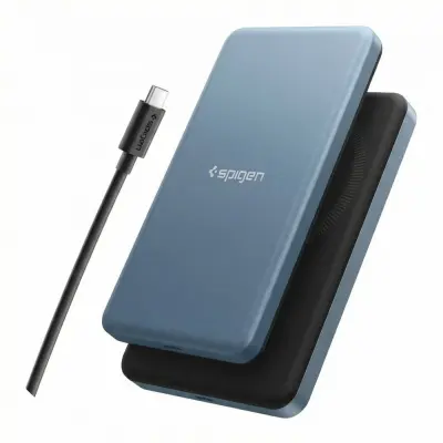 SPIGEN ESSENTIAL MAGSAFE POWER BANK ZA TELEFONE 5000MAH 22,5W QI2 TEMNOMODRITA