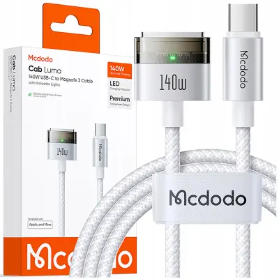 MCDODO MACBOOK AIR PRO USB-C MAGSAFE 3 140W POLNILNI NAPAJALNI KABEL 2M