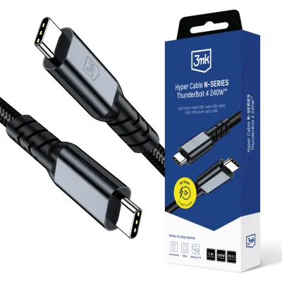 3MK HYPER KABEL N-SERIJE 1M ZA USB-C 240W 40GB/S THUNDERBOLT 4 ZA NAPAJALNIK