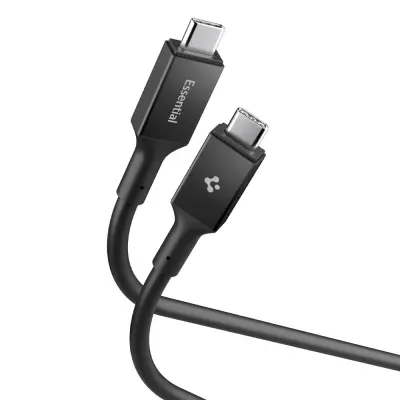 SPIGEN ESSENTIAL USB-C KABEL DO 240 W ZA TELEFONE IN PRENOSNIKE 120 CM ČRNEGA OBLIKOVALCA