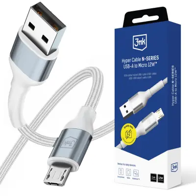 3MK MICRO USB A NA MICRO KABEL 1M QC 3.0 12W 5V 2.4A ZA POLNJENJE TELEFONOV