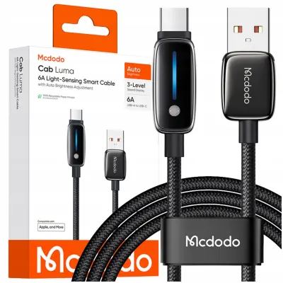 MCDODO POLNILNI KABEL USB-A USB-C HITRO POLNJENJE ZA IPHONE TYPE C 1M LED