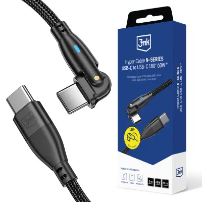3MK HYPER KABEL C-C 2M PD 3.0 QC 3.0 60W ZDRUŽLJIV S TELEFONI IN PRENOSNIČKI