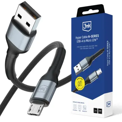 3MK HYPER KABEL A NA MICRO USB 1M QC 3.0 12W 5V 2.4A ZA HITRO POLNJENJE