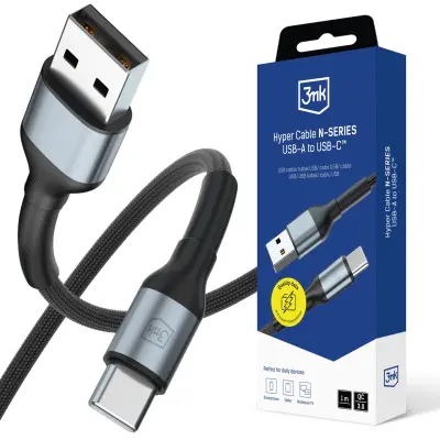 3MK HYPER KABEL A-C 1M ZA USB-C QC 3.0 9V 2A 18W ZA POLNJENJE DODATKOV