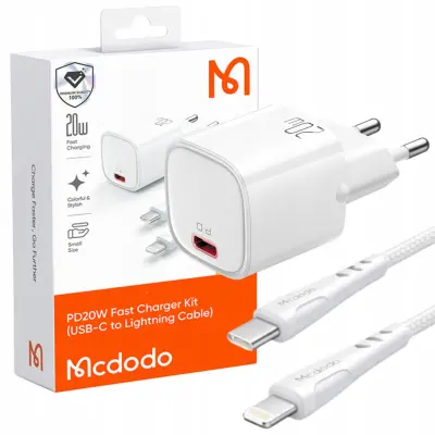 MCDODO HITR STENSKI POLNILEC ZA IPHONE LIGHTNING 20W 1M KABEL