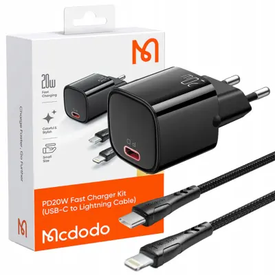 MCDODO HITR STENSKI POLNILEC ZA IPHONE LIGHTNING 20W 1M KABEL