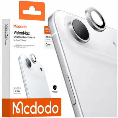 MCDODO KALJENO STEKLO ZA ZAŠČITNO KAMERO ZA APPLE IPHONE 17 AIR BACK SREBRNA