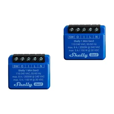 SHELLY KOMPLET 2 WIFI KRMILNIKOV MINI GEN3 ZA PAMETNI DOM