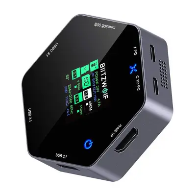 BLITZWOLF 8-V-1 PRIKLOPNA POSTAJA BW-TH16 USB 100W ZA PRENOSNIK IN PAMETNI TELEFON Z LCD ZASLONOM