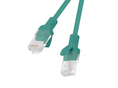 CABO DE CONEXÃO LANBERG UTP CAT.5E 0,25M VERDE, PACOTE COM 10 UNIDADES PARA INSTALAÇÃO.