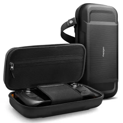 ESTOJO SPIGEN RUGGED ARMOR PRO PARA STEAM DECK, FLEXÍVEL E DURÁVEL.