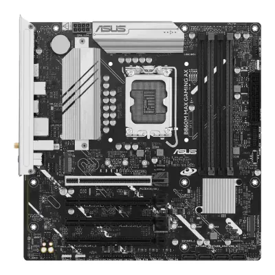 PLACA-MÃE ASUS B860M MAX GAMING AX PARA INTEL COM SOQUETE 1851 DDR5 PCIE 5.0