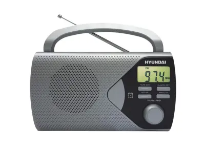 RÁDIO PORTÁTIL HYUNDAI PR200S COM RÁDIO FM E AM, DESIGN LEVE E MULTIFUNCIONAL.