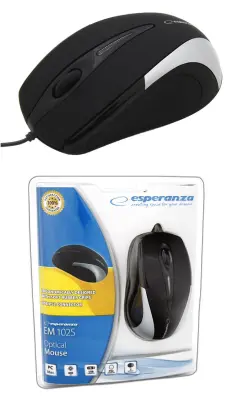 MOUSE COM FIO ESPERANZA PARA PC/LAPTOP SIRIUS EM102S USB ÓPTICO PRATA
