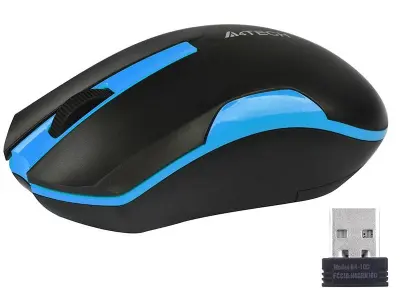 MOUSE SEM FIO A4TECH V-TRACK G3-200N-1 PARA COMPUTADOR 2.4GHZ PRETO AZUL