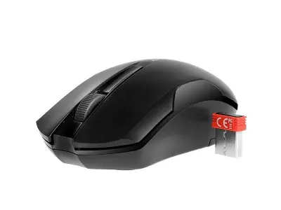 MOUSE SEM FIO A4TECH PARA LAPTOP, PC, COMPUTADOR, V TRACK, PRETO, ERGONÔMICO