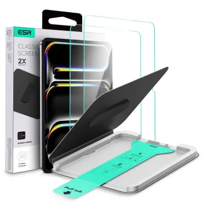 2-KOMPLETNO KALJENO STEKLO ESR ZA IPAD PRO 13 7 8 2024 2025 ULTRAFIT ZAŠČITNO