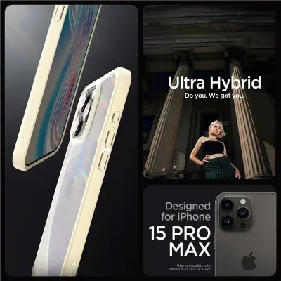 OVITEK SPIGEN CRYSTAL HYBRID ZA IPHONE 15 PRO MAX Z ZAŠČITO